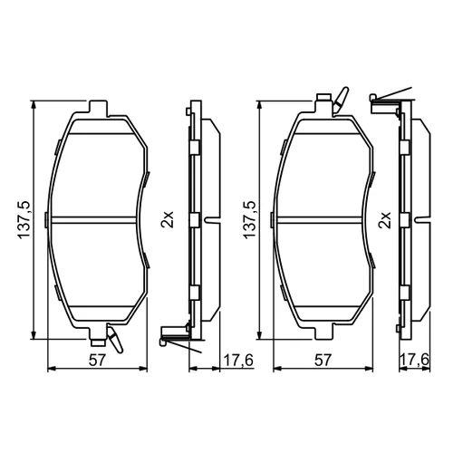 Sada brzdových platničiek kotúčovej brzdy 0 986 494 761 /BOSCH/ - obr. 6