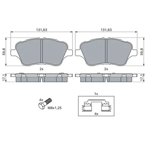 Sada brzdových platničiek kotúčovej brzdy 0 986 494 792 /BOSCH/ - obr. 6