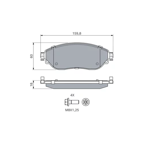 Sada brzdových platničiek kotúčovej brzdy 0 986 494 817 /BOSCH/ - obr. 6