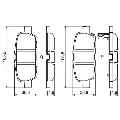 Sada brzdových platničiek kotúčovej brzdy 0 986 494 857 /BOSCH/ - obr. 6