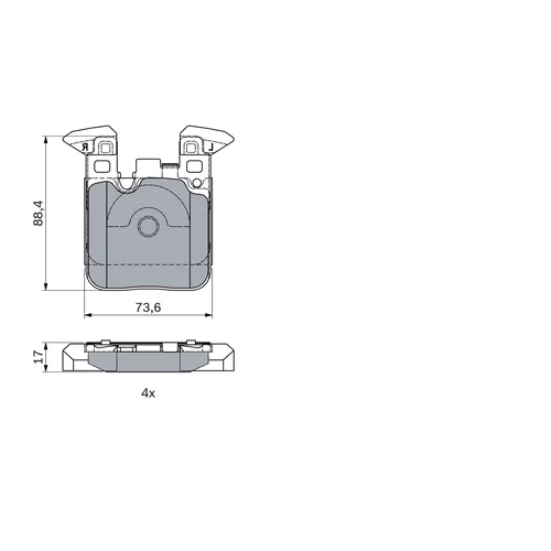 Sada brzdových platničiek kotúčovej brzdy 0 986 494 948 /BOSCH/ - obr. 6