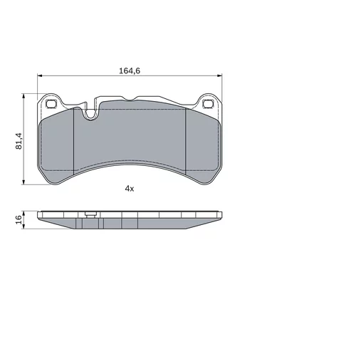 Sada brzdových platničiek kotúčovej brzdy 0 986 494 965 /BOSCH/ - obr. 4