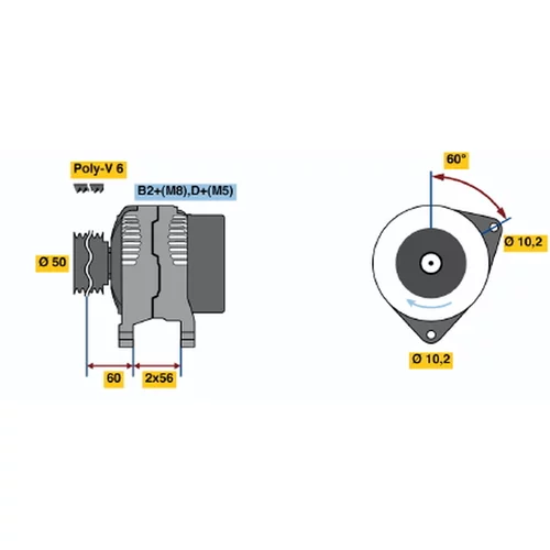 Alternátor 0 124 225 023 /BOSCH/
