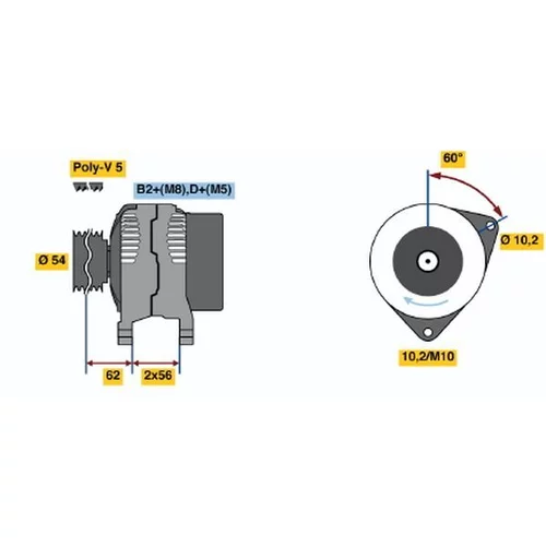 Alternátor BOSCH 0 124 225 041