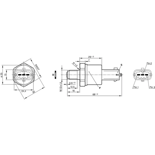 Senzor tlaku paliva 0 281 002 398 /BOSCH/ - obr. 1