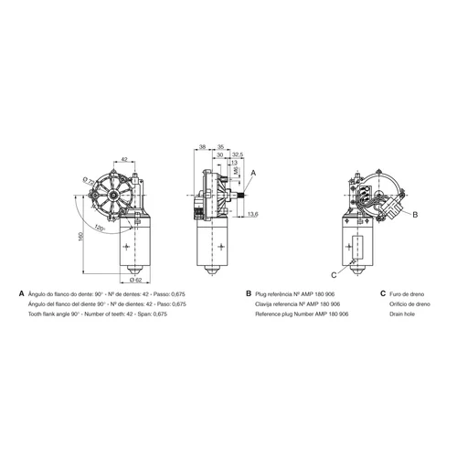Motor stieračov 0 390 242 400 /BOSCH/ - obr. 1