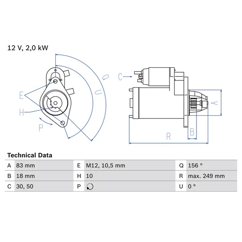 Štartér 0 986 017 420 /BOSCH/ - obr. 1