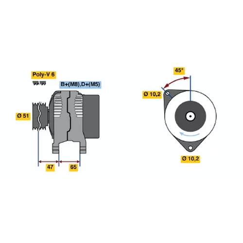 Alternátor 0 986 040 300 /BOSCH/