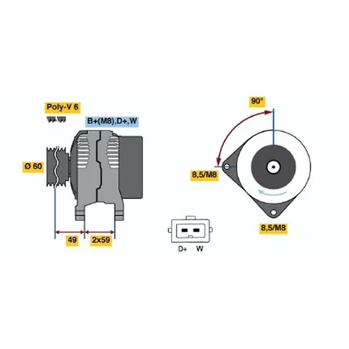 Alternátor BOSCH 0 986 046 460