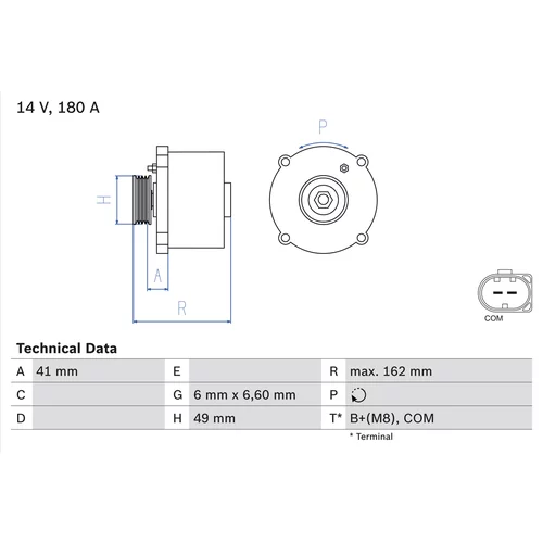 Alternátor BOSCH 0 986 047 170