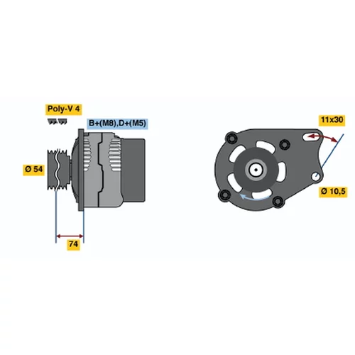 Alternátor BOSCH 0 986 048 630