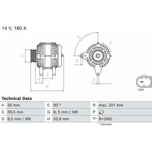 Alternátor BOSCH 0 986 085 600
