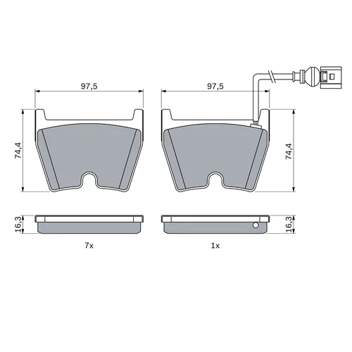 Sada brzdových platničiek kotúčovej brzdy 0 986 424 613 /BOSCH/ - obr. 4