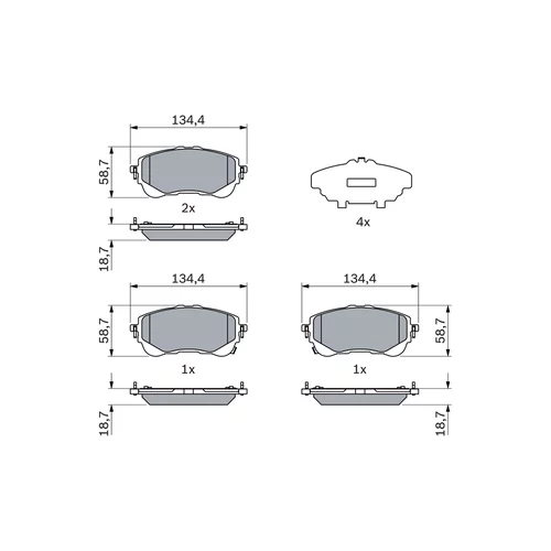 Sada brzdových platničiek kotúčovej brzdy 0 986 424 898 /BOSCH/ - obr. 4