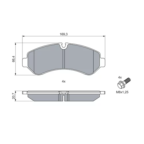 Sada brzdových platničiek kotúčovej brzdy 0 986 460 013 /BOSCH/ - obr. 4