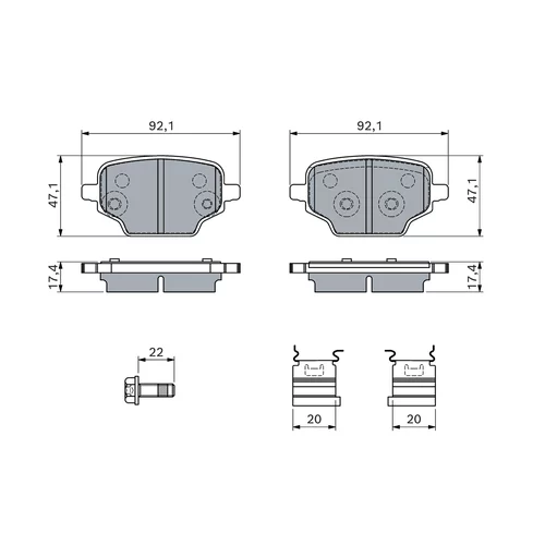 Sada brzdových platničiek kotúčovej brzdy 0 986 460 143 /BOSCH/ - obr. 4