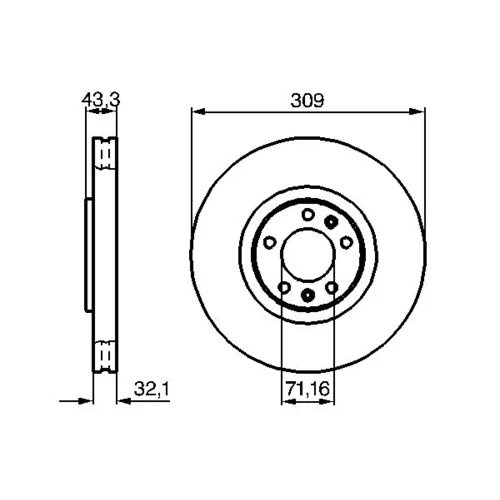 Brzdový kotúč 0 986 479 027 /BOSCH/ - obr. 1