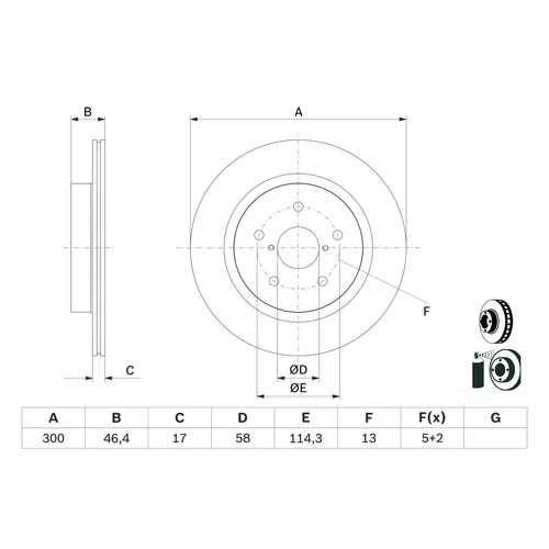 Brzdový kotúč 0 986 479 D64 /BOSCH/ - obr. 1