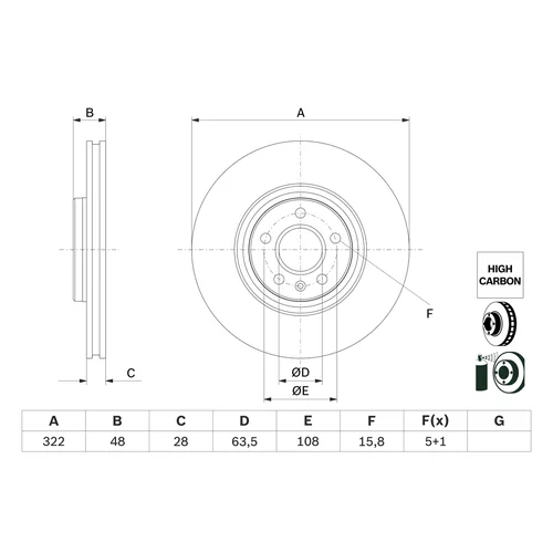 Brzdový kotúč 0 986 479 F90 /BOSCH/ - obr. 1
