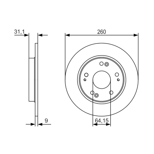 Brzdový kotúč 0 986 479 V21 /BOSCH/ - obr. 1
