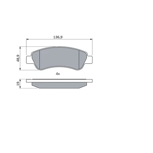 Sada brzdových platničiek kotúčovej brzdy 0 986 494 110 /BOSCH/ - obr. 4