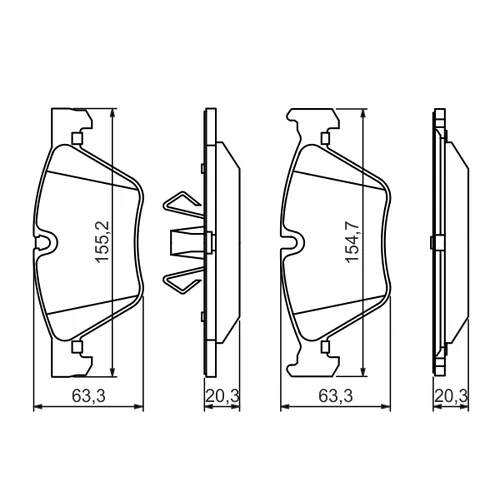 Sada brzdových platničiek kotúčovej brzdy 0 986 494 117 /BOSCH/ - obr. 4