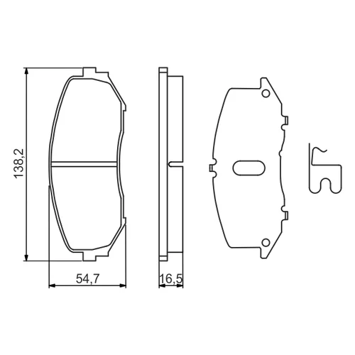 Sada brzdových platničiek kotúčovej brzdy 0 986 494 241 /BOSCH/ - obr. 6
