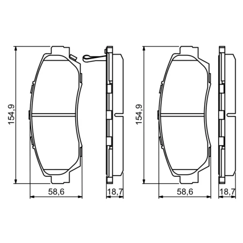 Sada brzdových platničiek kotúčovej brzdy 0 986 494 308 /BOSCH/ - obr. 4