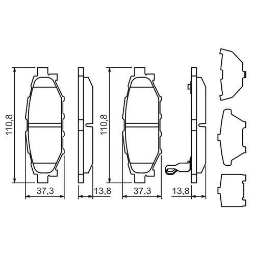Sada brzdových platničiek kotúčovej brzdy 0 986 494 444 /BOSCH/ - obr. 4