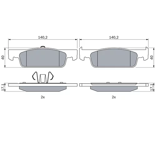 Sada brzdových platničiek kotúčovej brzdy 0 986 494 661 /BOSCH/ - obr. 6