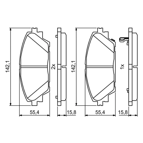 Sada brzdových platničiek kotúčovej brzdy 0 986 494 804 /BOSCH/ - obr. 6