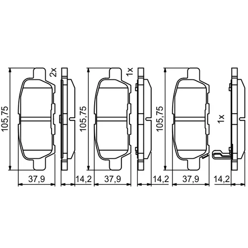 Sada brzdových platničiek kotúčovej brzdy 0 986 494 861 /BOSCH/ - obr. 6