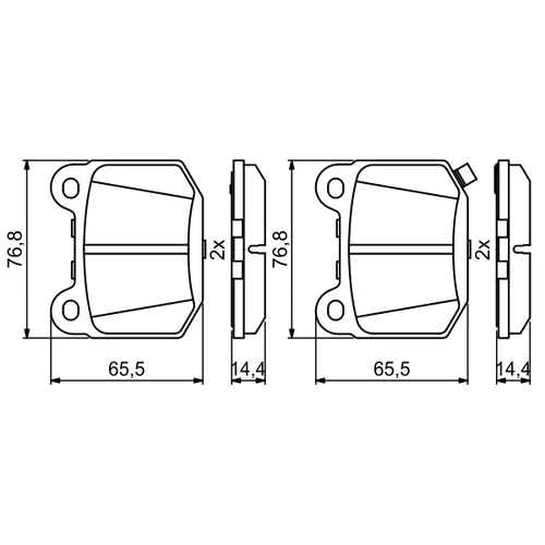 Sada brzdových platničiek kotúčovej brzdy 0 986 494 865 /BOSCH/ - obr. 6