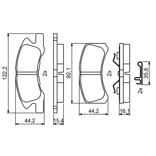 Sada brzdových platničiek kotúčovej brzdy 0 986 494 878 /BOSCH/ - obr. 6