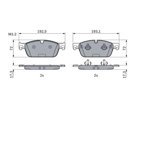 Sada brzdových platničiek kotúčovej brzdy 0 986 494 962 /BOSCH/ - obr. 6