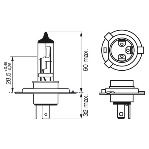 Žiarovka Pure Light H4 12V P43t 60/55W /BOSCH/ - obr. 5