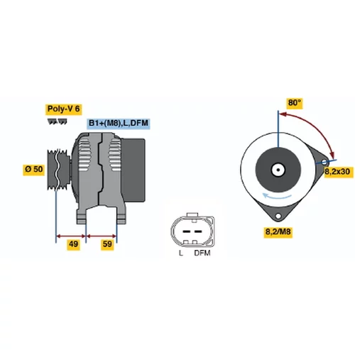 Alternátor BOSCH 0 124 325 015