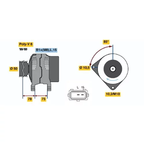 Alternátor BOSCH 0 124 515 050