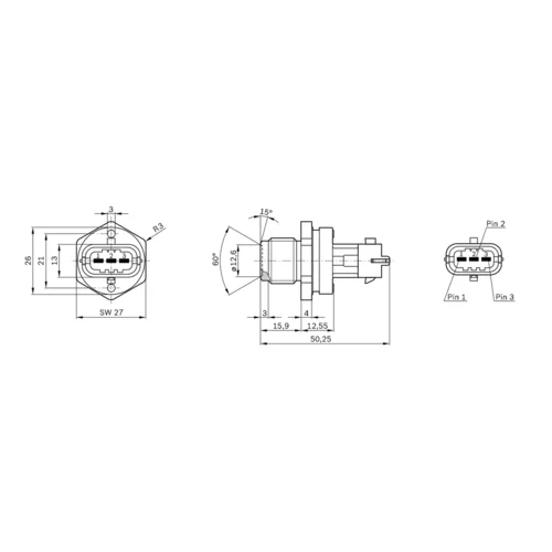 Senzor tlaku paliva 0 281 002 755 /BOSCH/ - obr. 1