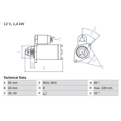 Štartér 0 986 022 960 /BOSCH/