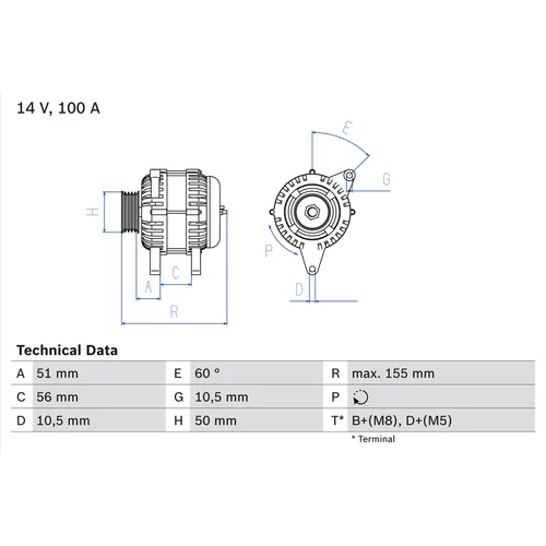 Alternátor BOSCH 0 986 041 330