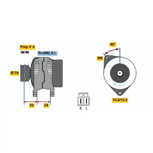 Alternátor BOSCH 0 986 046 411
