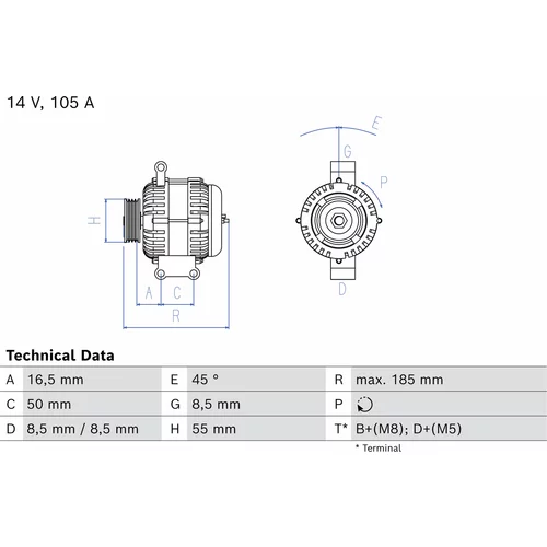 Alternátor BOSCH 0 986 086 480
