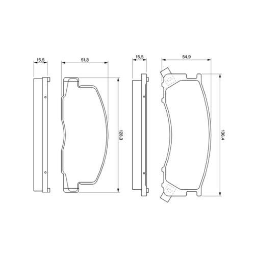 Sada brzdových platničiek kotúčovej brzdy 0 986 424 183 /BOSCH/ - obr. 4