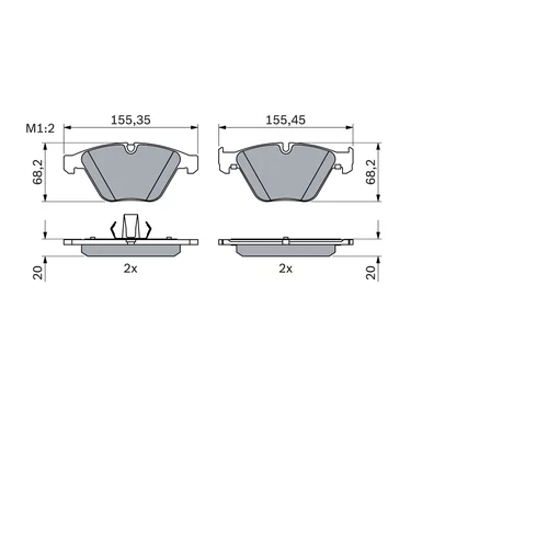 Sada brzdových platničiek kotúčovej brzdy 0 986 424 608 /BOSCH/ - obr. 4