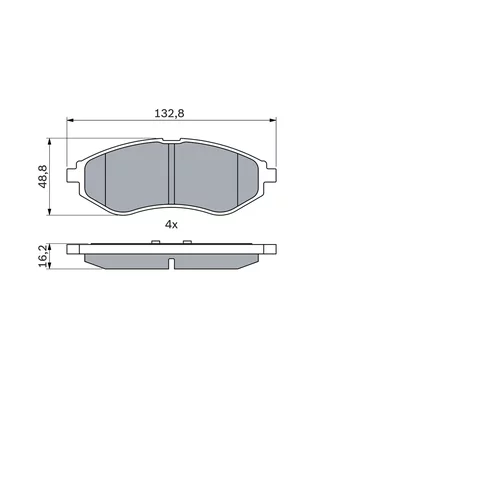 Sada brzdových platničiek kotúčovej brzdy 0 986 424 818 /BOSCH/ - obr. 4