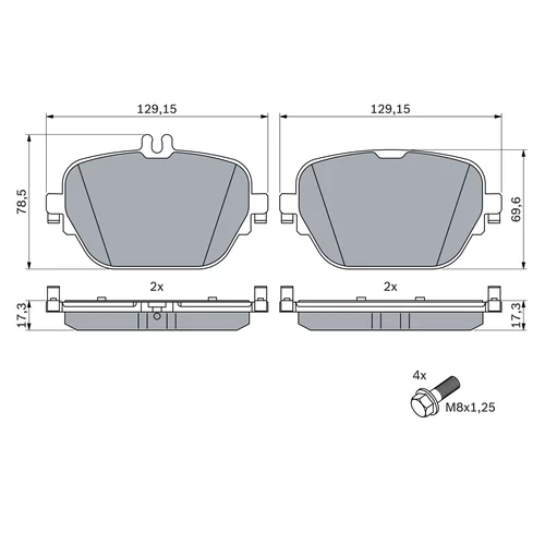 Sada brzdových platničiek kotúčovej brzdy 0 986 424 858 /BOSCH/ - obr. 4
