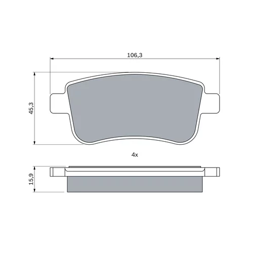 Sada brzdových platničiek kotúčovej brzdy 0 986 424 942 /BOSCH/ - obr. 4