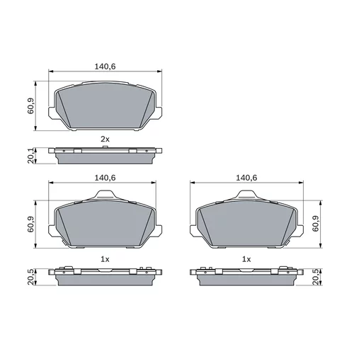 Sada brzdových platničiek kotúčovej brzdy 0 986 424 954 /BOSCH/ - obr. 4