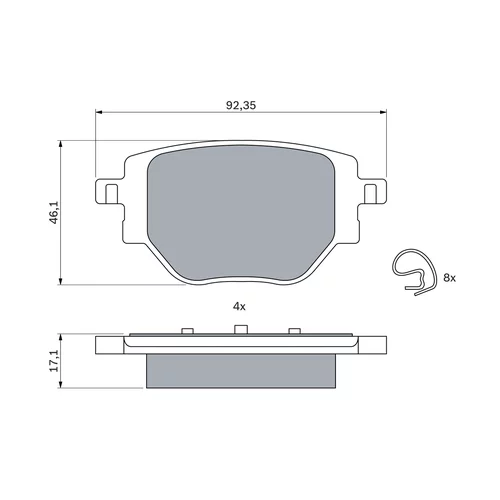 Sada brzdových platničiek kotúčovej brzdy 0 986 424 988 /BOSCH/ - obr. 4